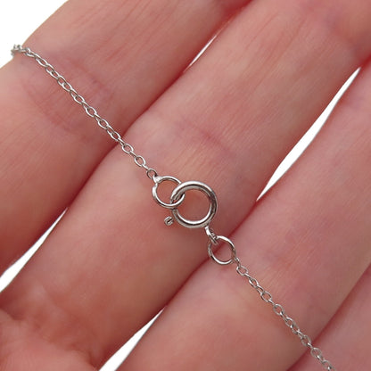 925 Sterling Silver Cushion-Cut Purple C Z Cable Chain Necklace 18"