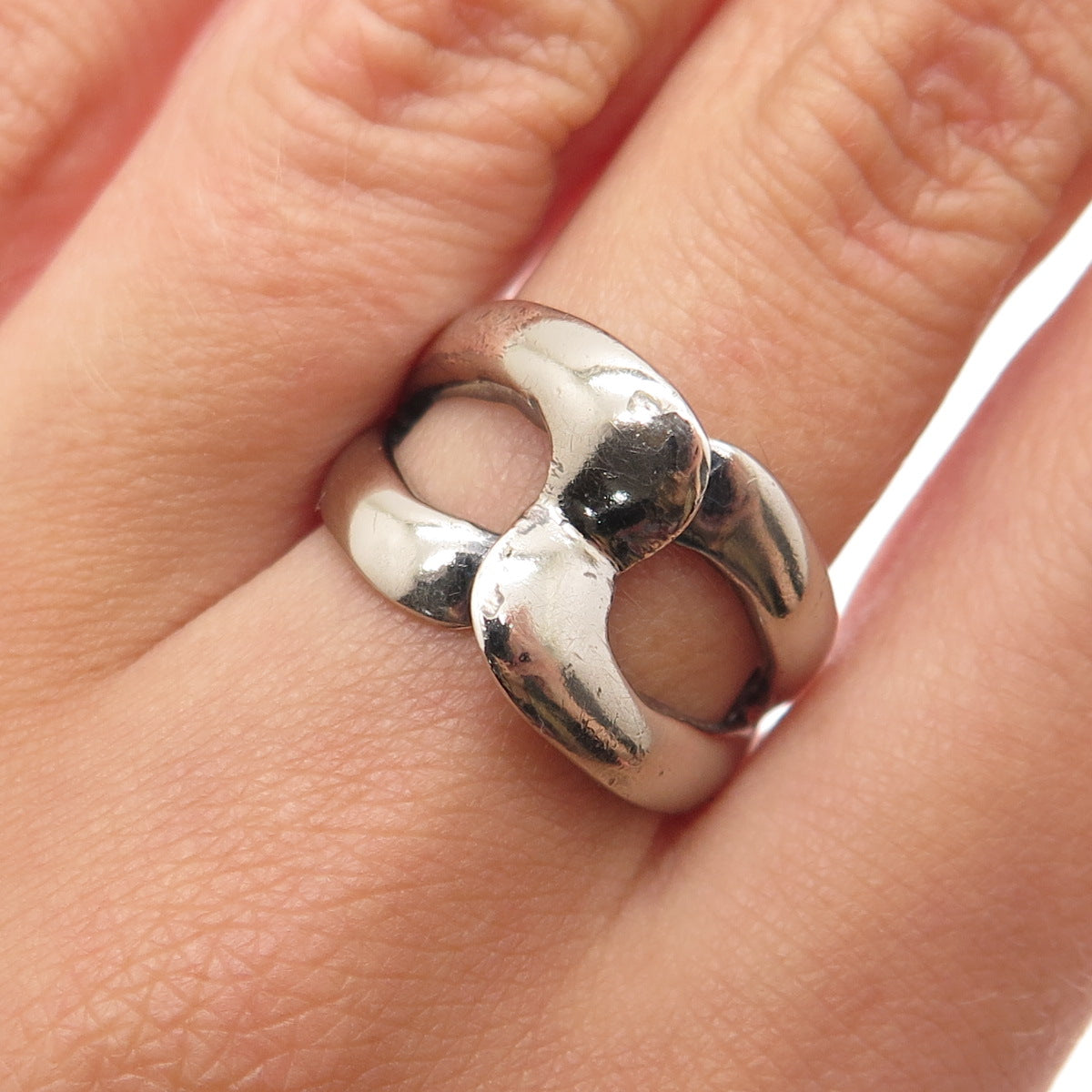 CHARLES WINSTON 925 Sterling Silver Vintage Infinity Oxidized Ring Size 7