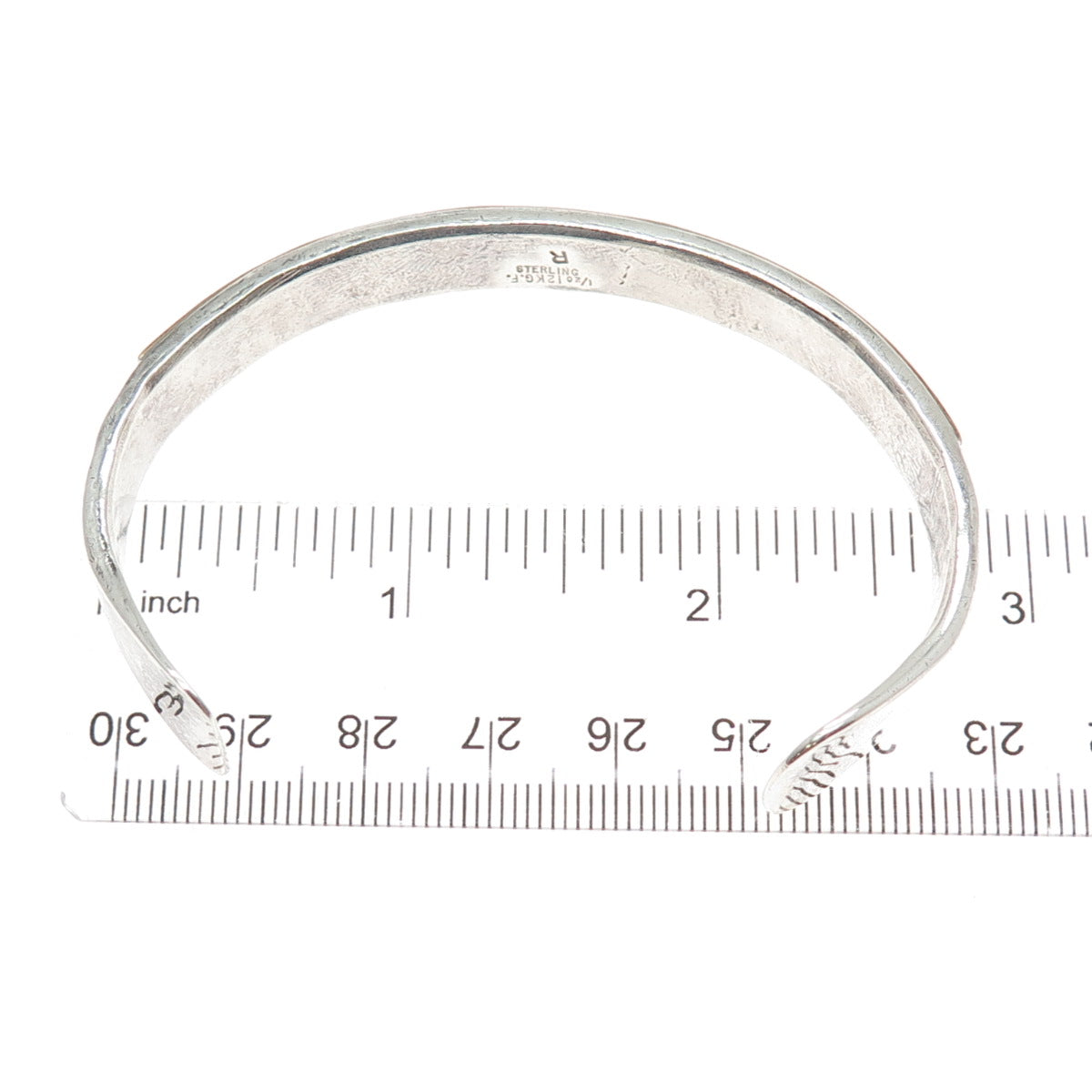 REX ABEITA Old Pawn Sterling 1/20 12K GF Turquoise Inlay Adjustable Bracelet 7"