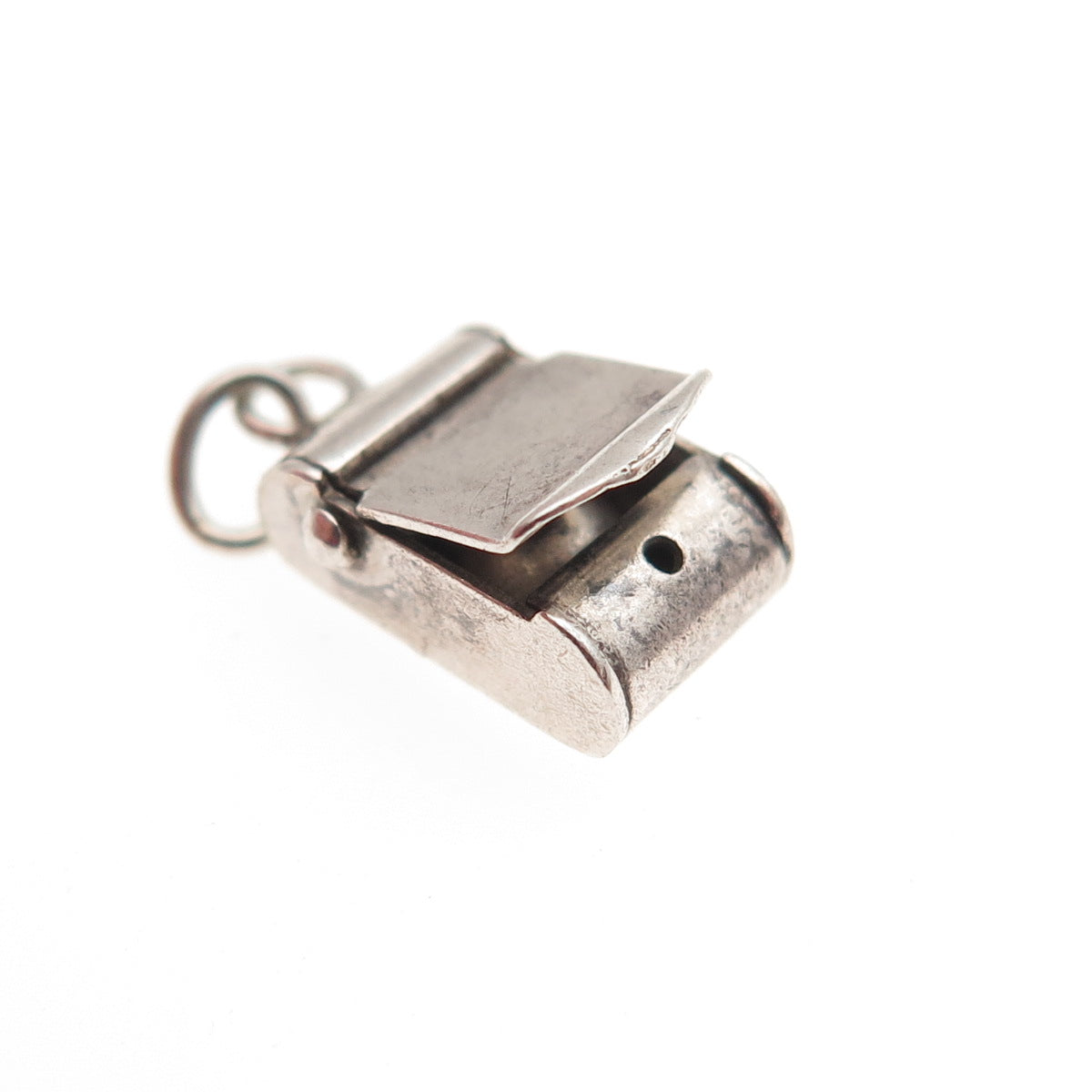 925 Sterling Silver Antique Art Deco Mail Box 3D Mini Open Charm Pendant