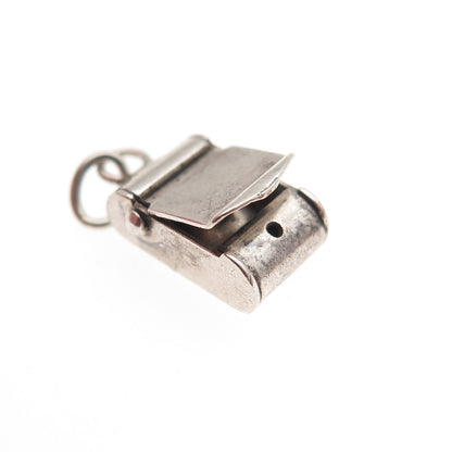925 Sterling Silver Antique Art Deco Mail Box 3D Mini Open Charm Pendant