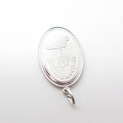 925 Sterling Silver Vintage Griffith & Sons My Confirmation Oval Pendant
