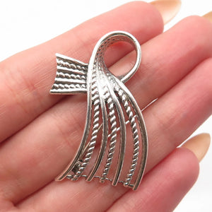 925 Sterling Silver Vintage Danecraft Ribbon Pin Brooch