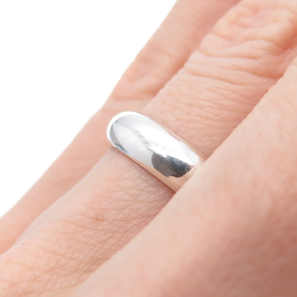 925 Sterling Silver Vintage Classic Wedding Band Ring Size 5.25
