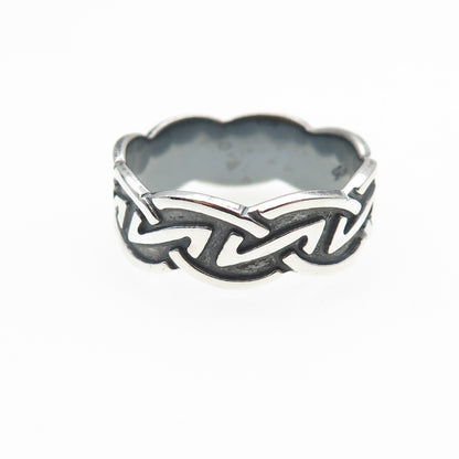 925 Sterling Silver Vintage Letter Z Oxidized Band Ring Size 12