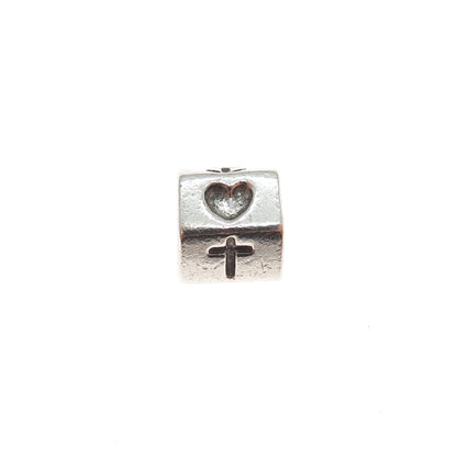 PANDORA 925 Sterling Silver Faith Hope & Love Slide Bead Charm