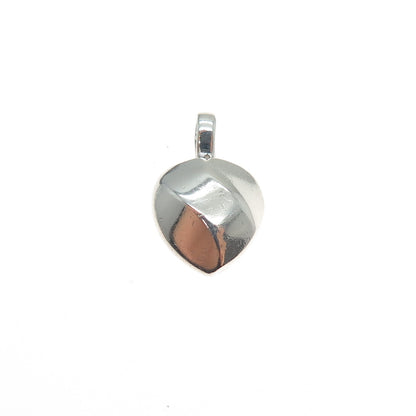 925 Sterling Silver Vintage Modernist Heart Minimalist Charm Pendant