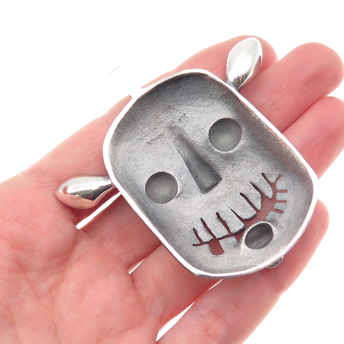 Donald Pywell 925 Sterling Silver Vintage Modernist Ogre Large 43.5g Pendant