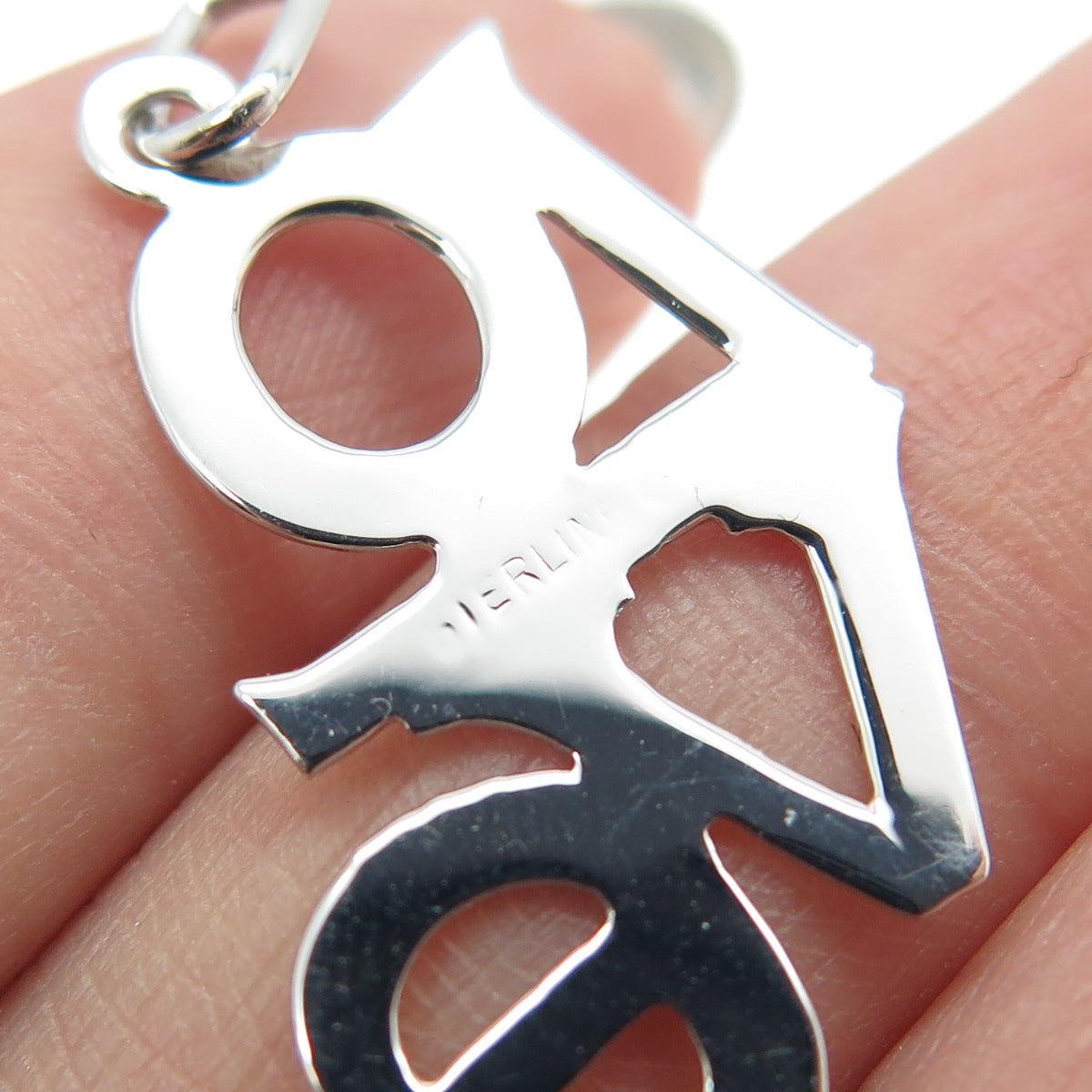 925 Sterling Silver Vintage "LOVE" Charm Pendant