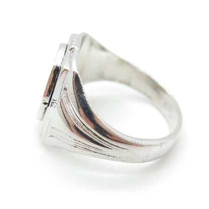 SK & F 925 Sterling Silver Vintage 1975 Enamel MJ Sister School Ring Size 8