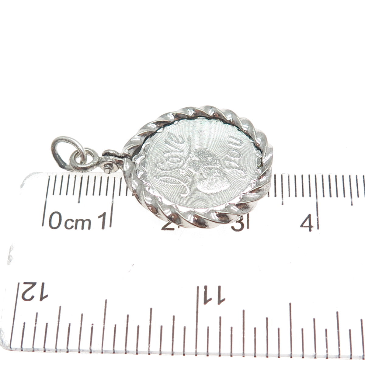 SPENCER CO. 925 Sterling Silver Vintage I Love You Charm Pendant