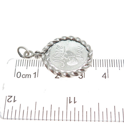 SPENCER CO. 925 Sterling Silver Vintage I Love You Charm Pendant
