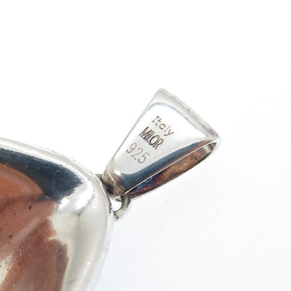 MILOR 925 Sterling Silver Vintage Italy Seashell Oxidized Pendant