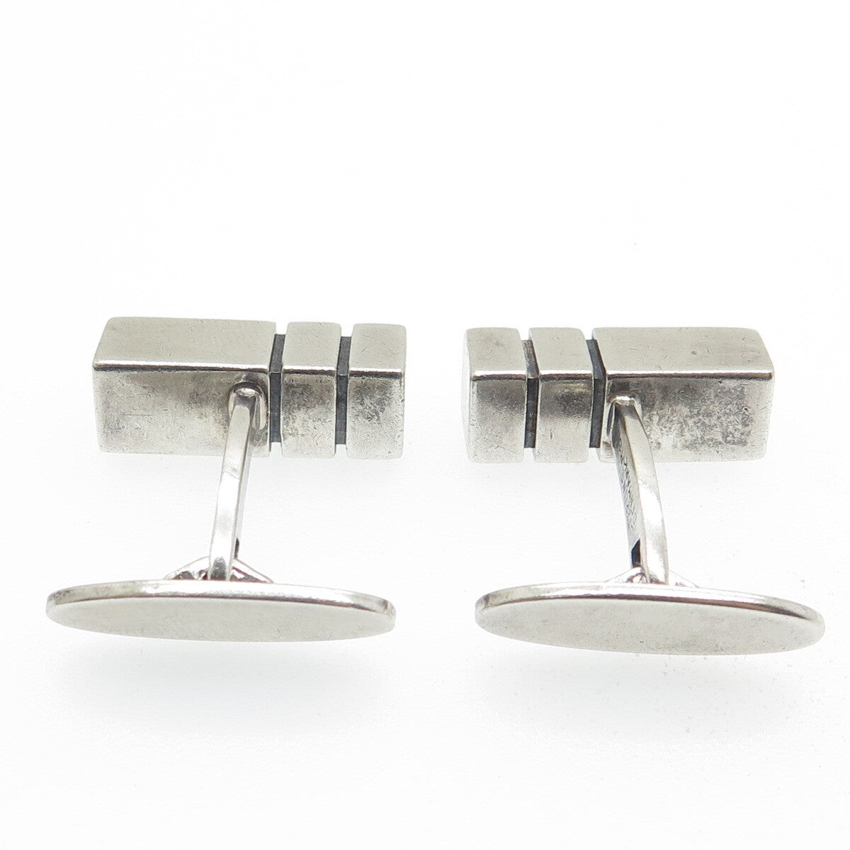 RANDERS SOLVVAREFABRIK Sterling Silver Vintage Denmark Modernist Bar Cufflinks