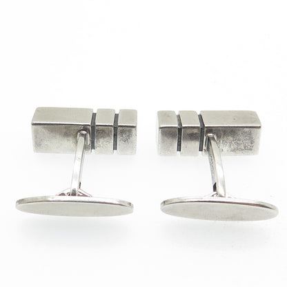 RANDERS SOLVVAREFABRIK Sterling Silver Vintage Denmark Modernist Bar Cufflinks