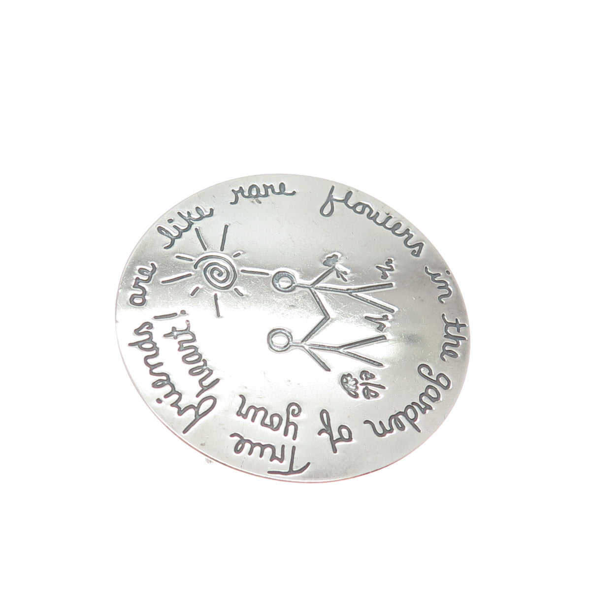 MARGIE LOMBARD 925 Sterling Silver Vintage 2002 True Friends A Story Pin Brooch