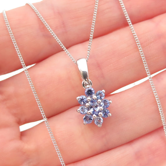 Chuck Clemency 925 Sterling Silver Real Tanzanite Cuban Chain Necklace 20"