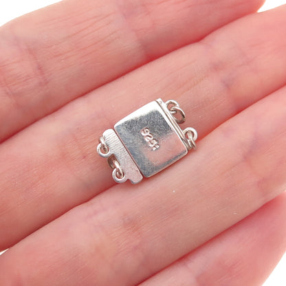 925 Sterling Silver Vintage Bracelet / Necklace Box Lock Clasp