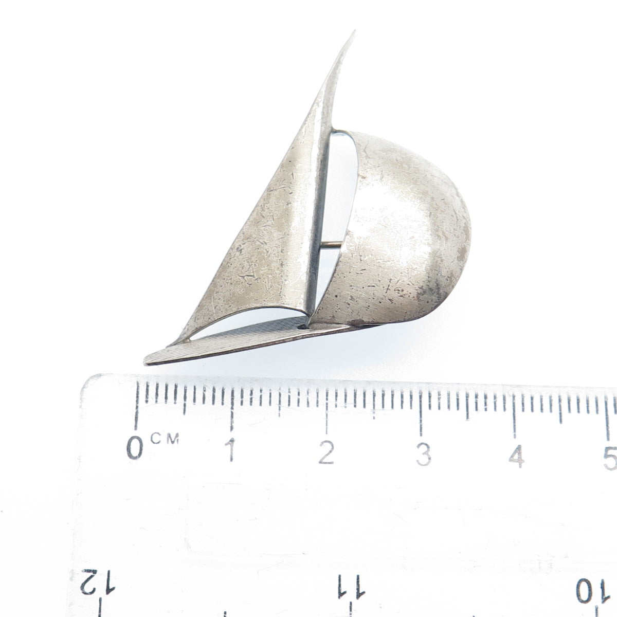BEAU 925 Sterling Silver Antique Art Deco Sailboat Pin Brooch