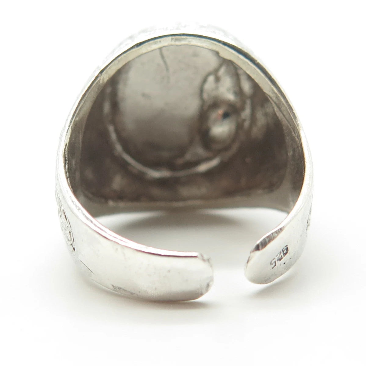 925 Sterling Silver Vintage Lion Adjustable Ring Size 7.75