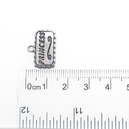 SUNDANCER 925 Sterling Silver Vintage Princess Minimalist Charm Pendant