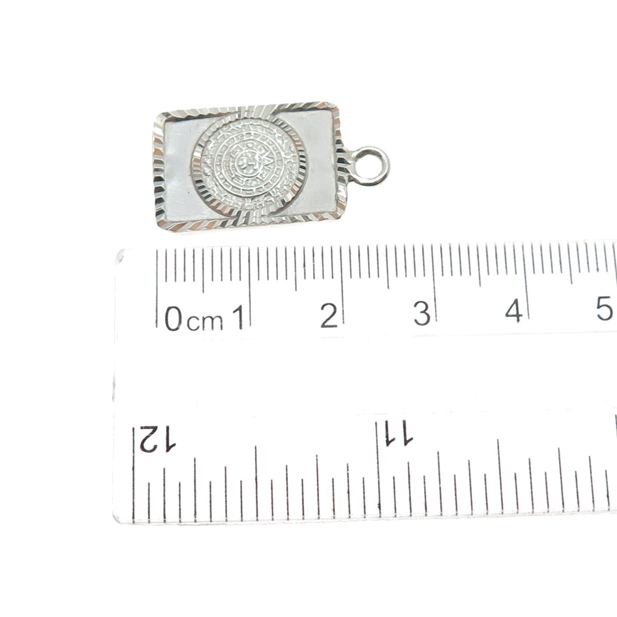925 Sterling Silver Vintage Mexico Mayan Calendar Mini Charm Pendant