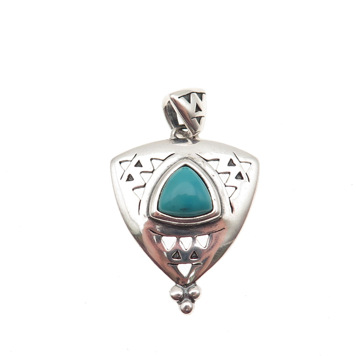 Carolyn Pollack Old Pawn 925 Sterling Silver Vintage Turquoise Charm Pendant