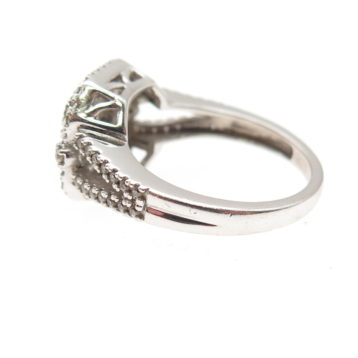 925 Sterling Silver Round-Cut C Z Promise Ring Size 7