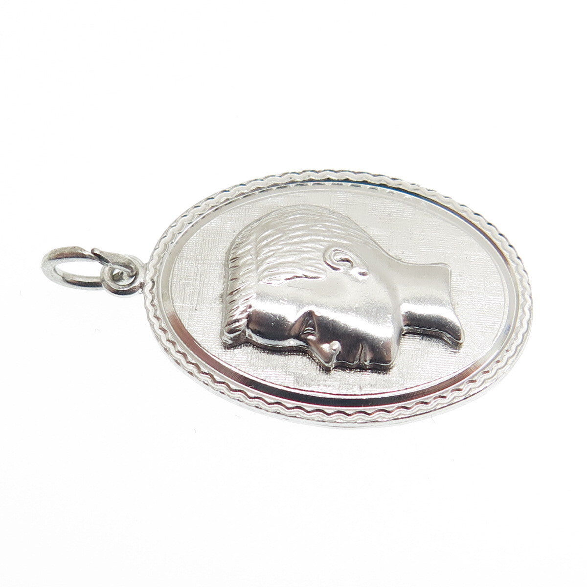 GRIFFITH & SONS CO. 925 Sterling Silver Antique Art Deco Boy Profile Pendant