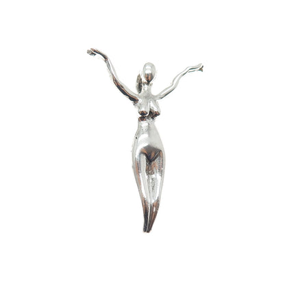 DON DESIGNS 925 Sterling Silver Vintage Mykonos Goddess Slide Pendant