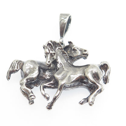 JWK JOHN KESSLER 925 Sterling Silver Vintage Wild Horses Oxidized Pendant