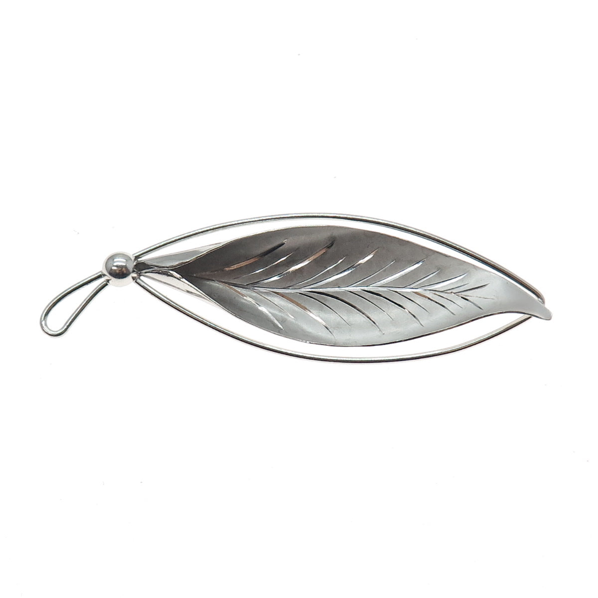 Curtis Curtman 925 Sterling Silver Antique Art Deco Floral Leaf Pin Brooch