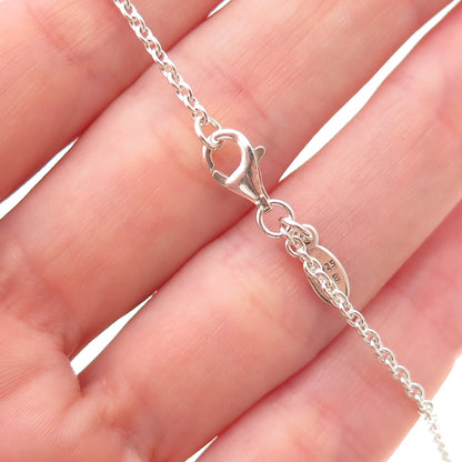 Pandora 925 Sterling Purple Glass Floating Locket Cable Chain Necklace 14-22"