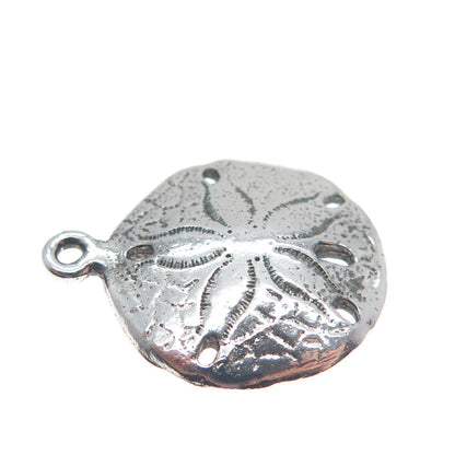 KINNEY 925 Sterling Silver Vintage Sand Dollar Oxidized Minimalist Charm Pendant