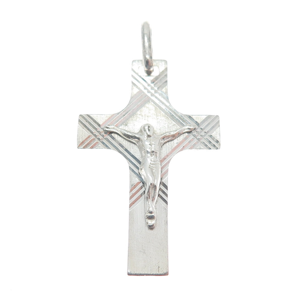 925 Sterling Silver Vintage Italy Crucifix Cross Pendant