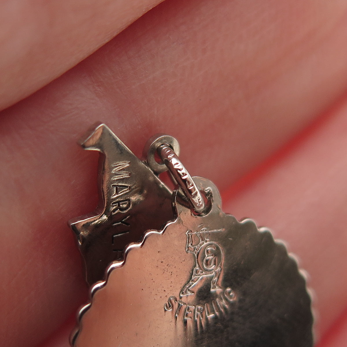 ELCO 925 Sterling Silver Vintage Dearest Mother Maryland Charm Pendant