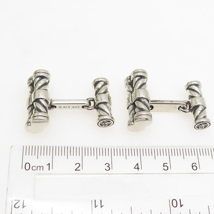 DAVID YURMAN 925 Sterling Silver Cable Bar Cufflinks