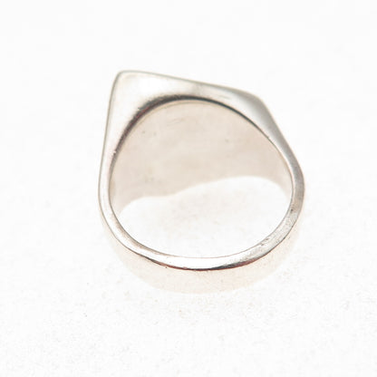 Gerald Stinn 925 Sterling Silver Vintage Modernist Oxidized Ring Size 5