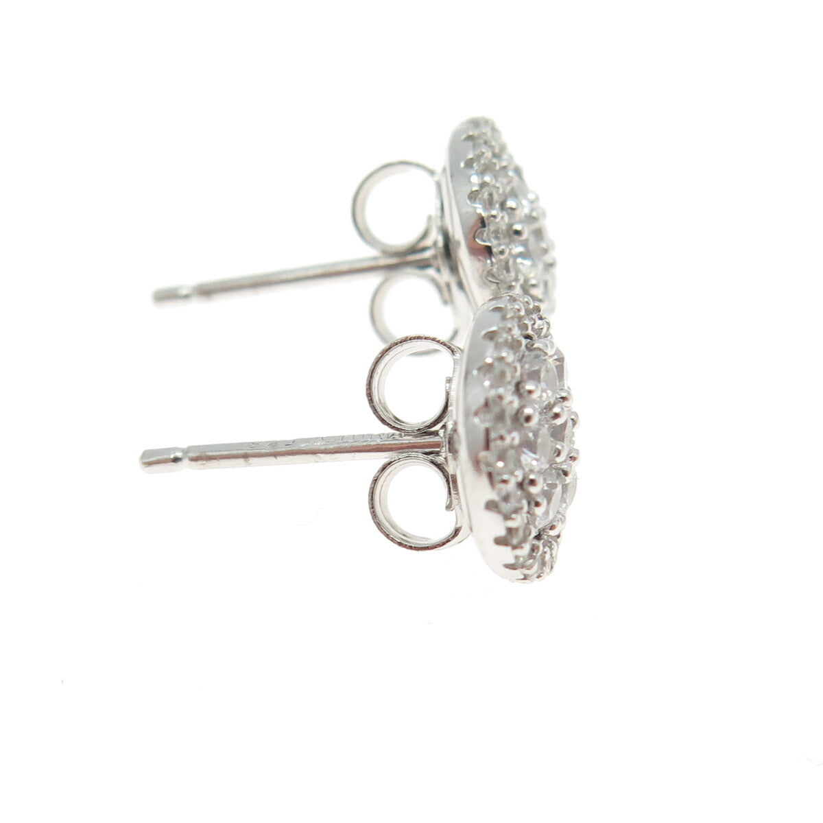 925 Sterling Silver Round-Cut C Z Interchangeable Stud Earrings