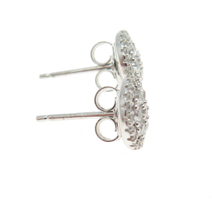 925 Sterling Silver Round-Cut C Z Interchangeable Stud Earrings
