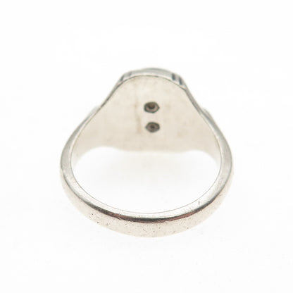 JOSTENS 925 Sterling Silver Antique 1937 Real Black Onyx School Ring Size 7