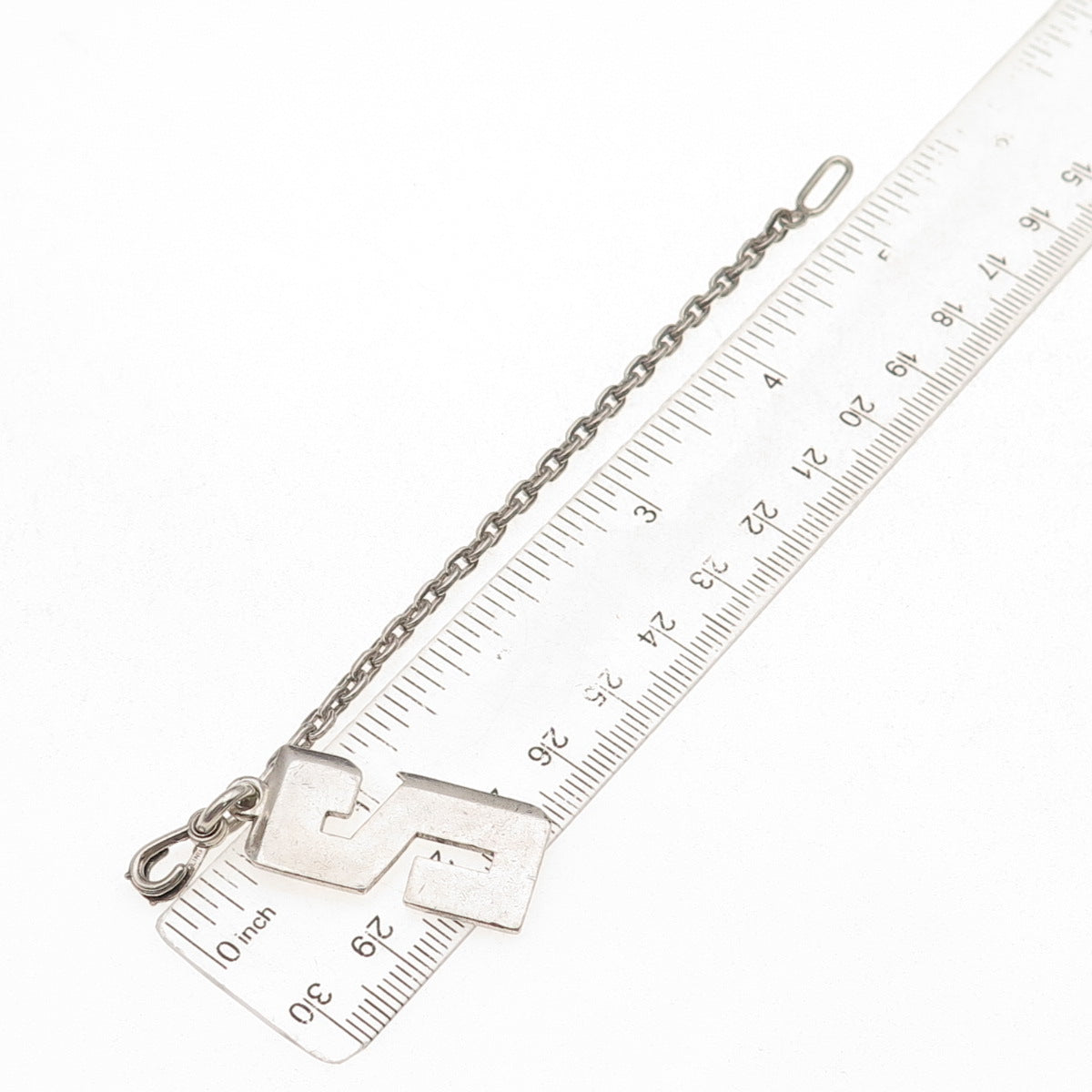 925 Sterling Silver Vintage Letter S Initial Fob Key Chain