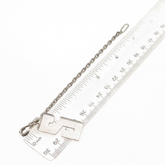 925 Sterling Silver Vintage Letter S Initial Fob Key Chain