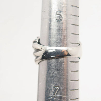 925 Sterling Silver Vintage Pear-Cut C Z Ribbed Ring Size 6