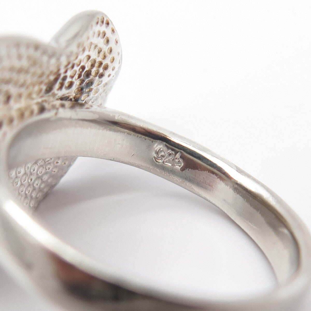 925 Sterling Silver Vintage Heart Moderinst Ring Size 8