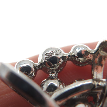 925 Sterling Silver Vintage Real Black Onyx Beads Tassel Dangle Pendant