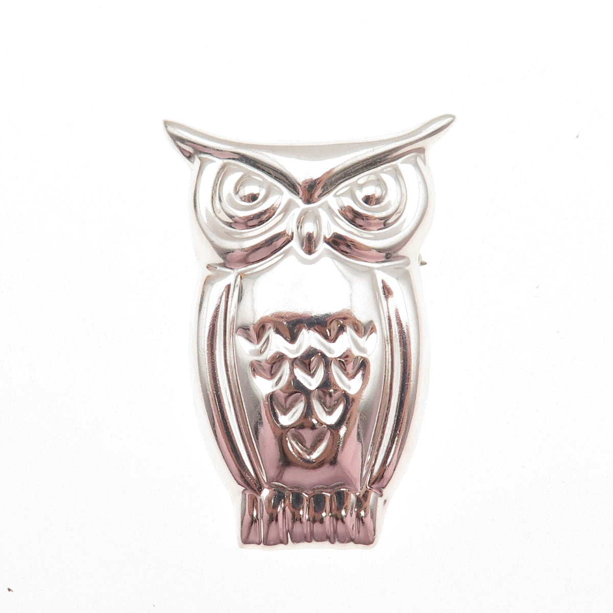 925 Sterling Silver Vintage Mexico Wise Owl Pin Brooch