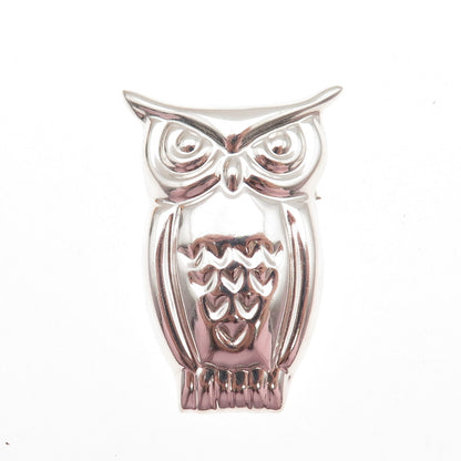 925 Sterling Silver Vintage Mexico Wise Owl Pin Brooch