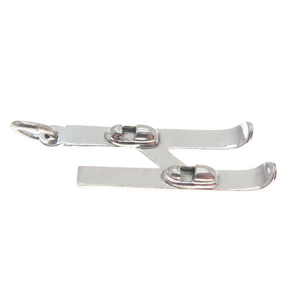 ART'S ELEGANCE 925 Sterling Silver Vintage Skiing Minimalist Charm Pendant