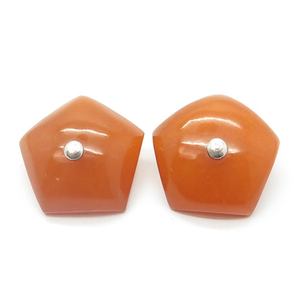 875 Silver Vintage Real Amber Moscow 1980 Olympic Games Cufflinks